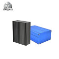 Caja de aluminio de 84.1x24.5 proyecto de tamaño personalizado azul negro.